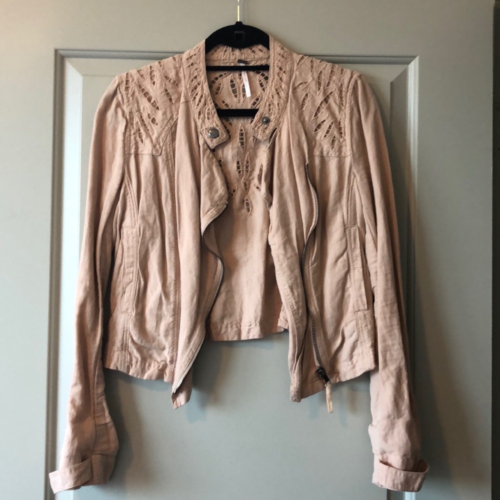 Free People Blush Bomber Jacket